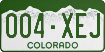 CO license plate 004XEJ
