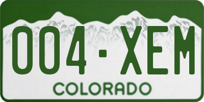 CO license plate 004XEM