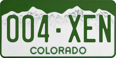 CO license plate 004XEN