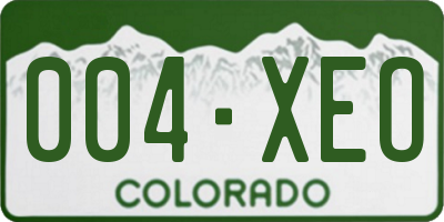 CO license plate 004XEO