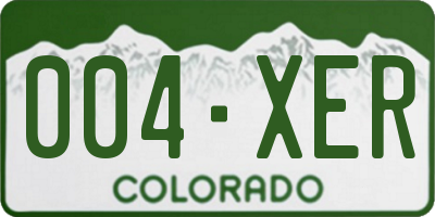 CO license plate 004XER