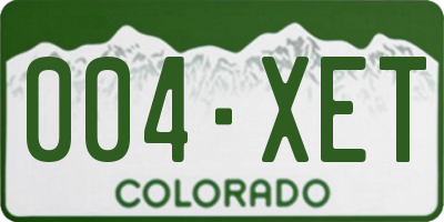 CO license plate 004XET