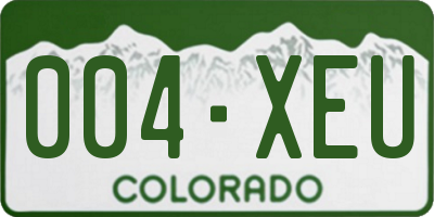 CO license plate 004XEU