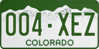 CO license plate 004XEZ