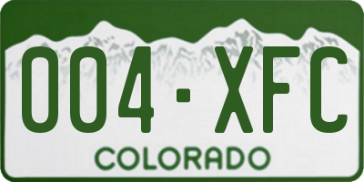 CO license plate 004XFC