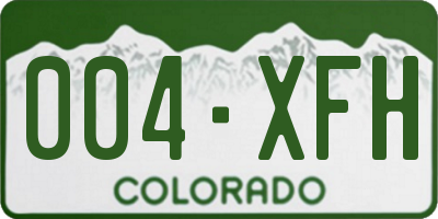 CO license plate 004XFH