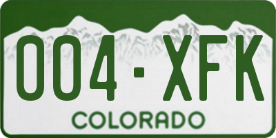 CO license plate 004XFK