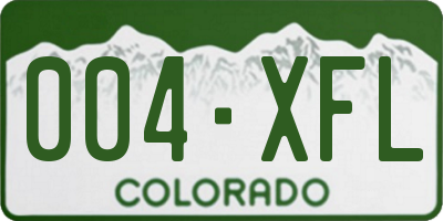 CO license plate 004XFL