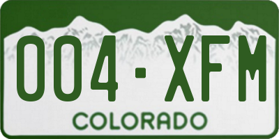 CO license plate 004XFM