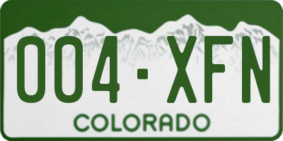 CO license plate 004XFN