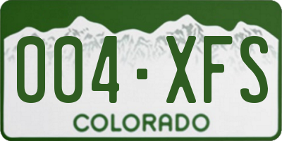 CO license plate 004XFS