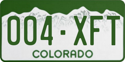 CO license plate 004XFT