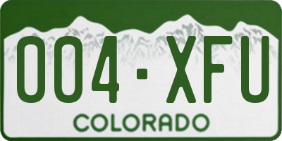 CO license plate 004XFU