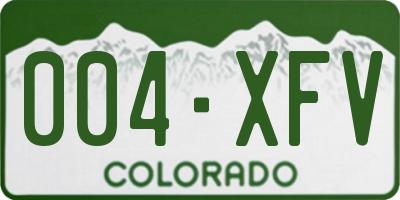 CO license plate 004XFV