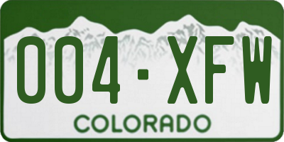 CO license plate 004XFW