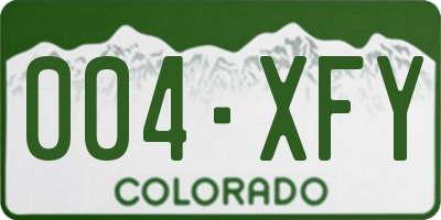 CO license plate 004XFY