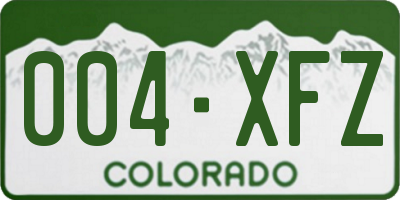 CO license plate 004XFZ