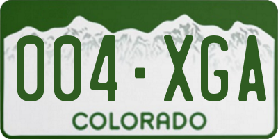 CO license plate 004XGA
