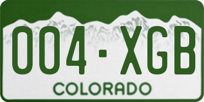 CO license plate 004XGB