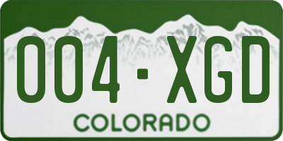 CO license plate 004XGD