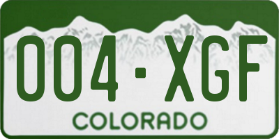 CO license plate 004XGF