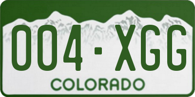 CO license plate 004XGG