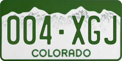 CO license plate 004XGJ