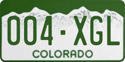 CO license plate 004XGL