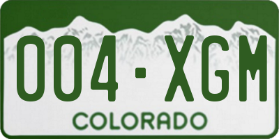 CO license plate 004XGM