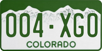 CO license plate 004XGO