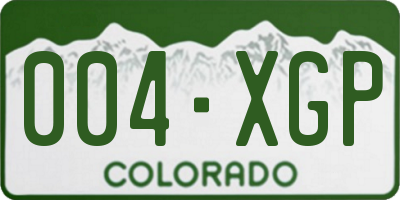 CO license plate 004XGP