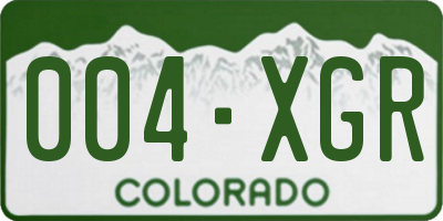 CO license plate 004XGR