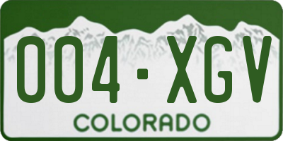 CO license plate 004XGV