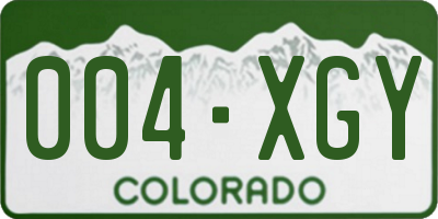 CO license plate 004XGY