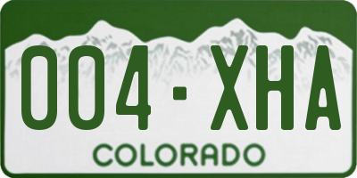 CO license plate 004XHA