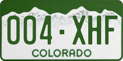 CO license plate 004XHF