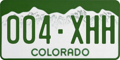 CO license plate 004XHH