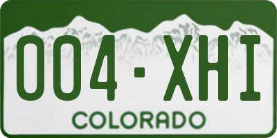 CO license plate 004XHI