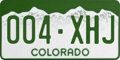 CO license plate 004XHJ