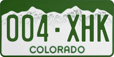 CO license plate 004XHK