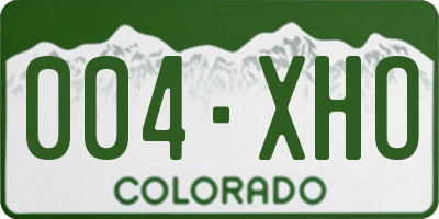 CO license plate 004XHO