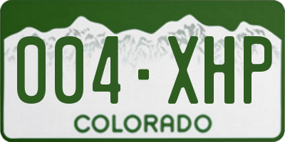 CO license plate 004XHP