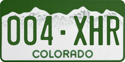 CO license plate 004XHR
