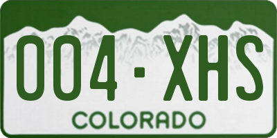 CO license plate 004XHS