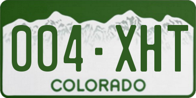 CO license plate 004XHT