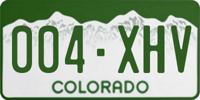 CO license plate 004XHV