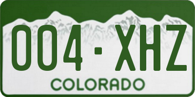 CO license plate 004XHZ