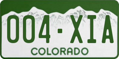 CO license plate 004XIA