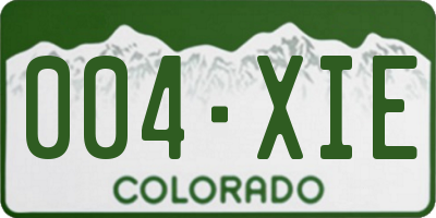 CO license plate 004XIE