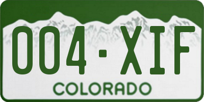 CO license plate 004XIF